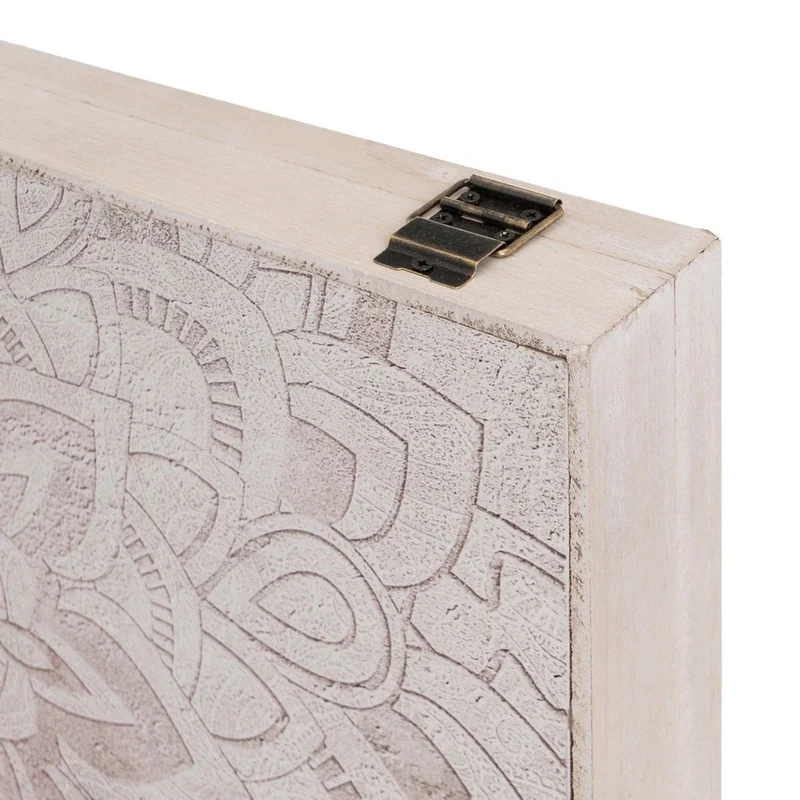 Tapa para contador de luz en madera con bonito mandala beige de 46x31x6cm