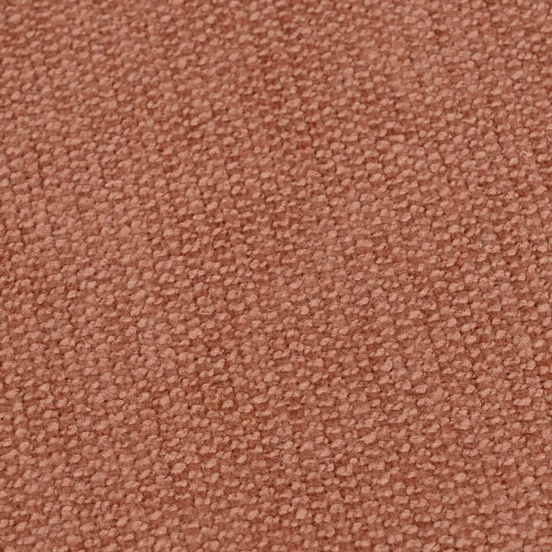 Puff redondo de madera y tejido de chenilla naranja de 40x45 cm