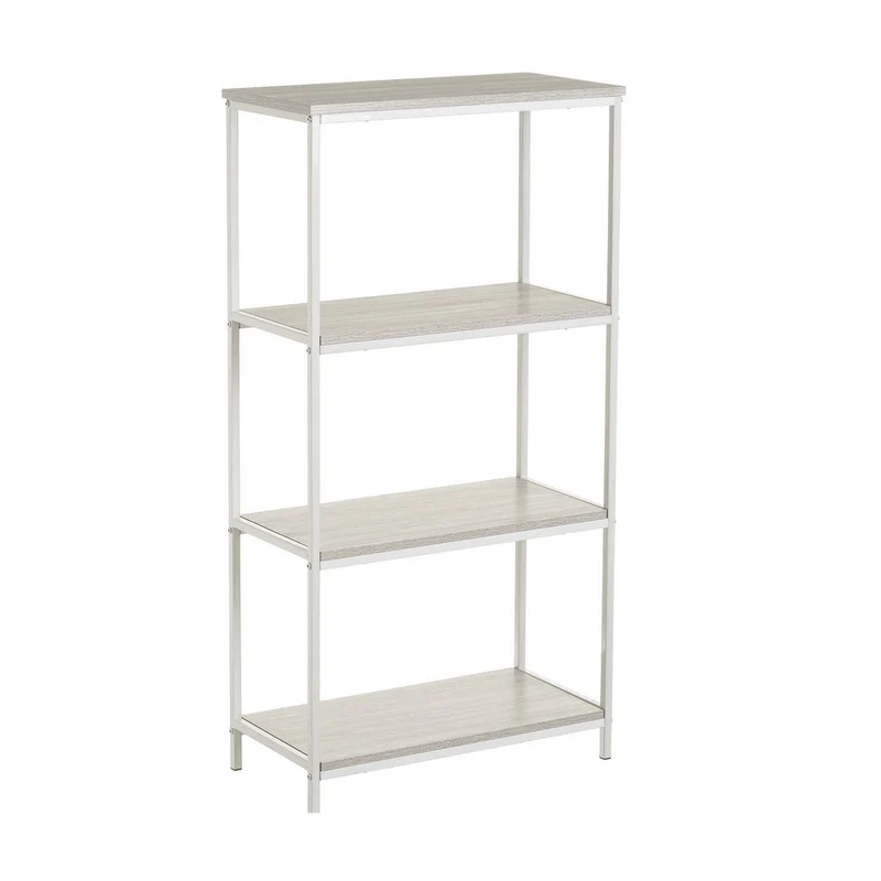 Estantería Urban de metal blanco con 4 baldas blancas de 60x30x116 cm