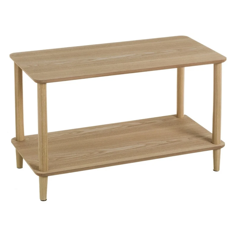 Mesa de centro baja de madera de pino estilo nórdico color beige