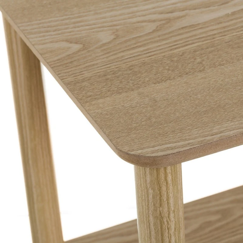 Mesa de centro baja de madera de pino estilo nórdico color beige
