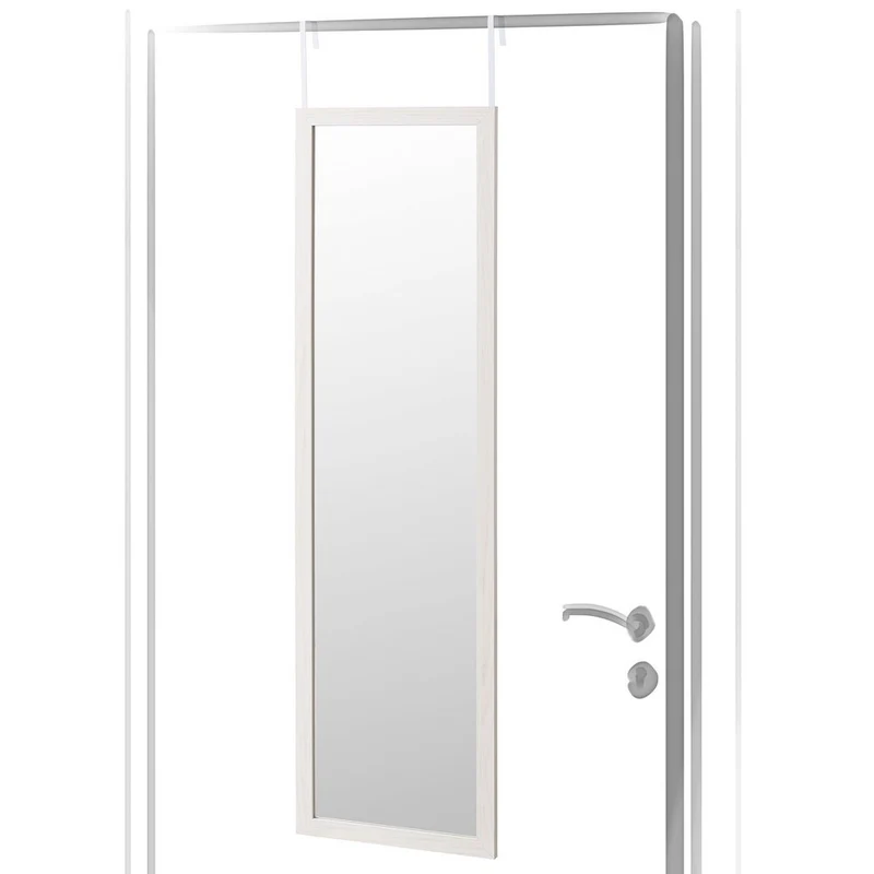 Espejo de cuerpo entero en madera color blanco decorativo de 35x125 cm