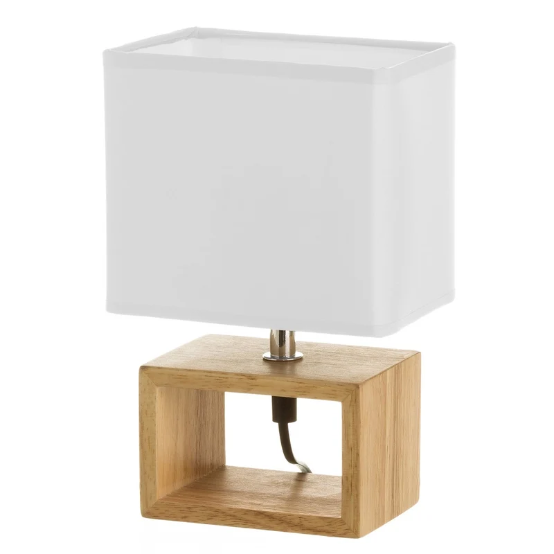Lámpara de mesita de noche nórdica vitta en madera marrón de 24x10x15 cm