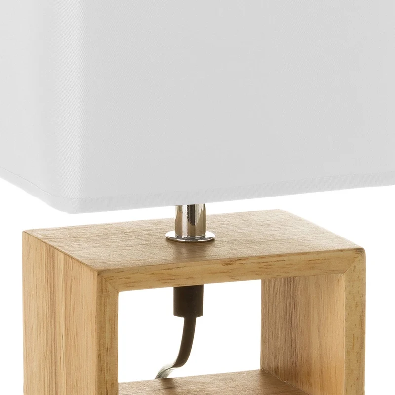 Lámpara de mesita de noche nórdica vitta en madera marrón de 24x10x15 cm