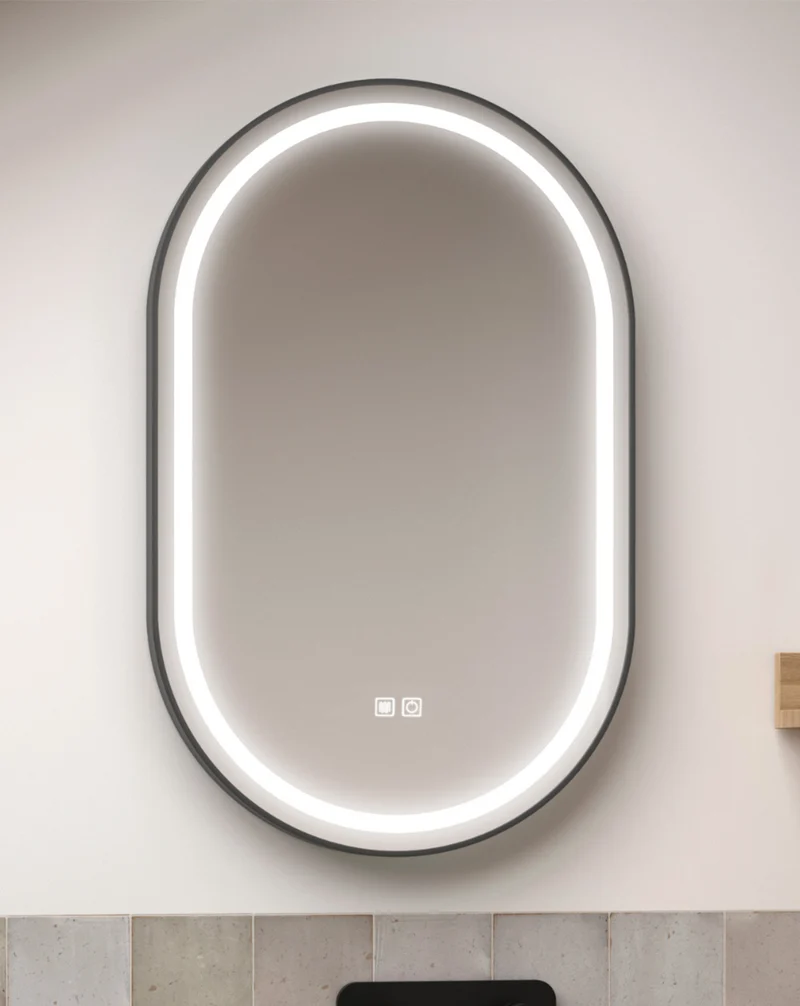 Jazz Espejo Led de Baño Ovalado | Luz ambiental | Sensor Táctil On/Off | 50cm x 80cm
