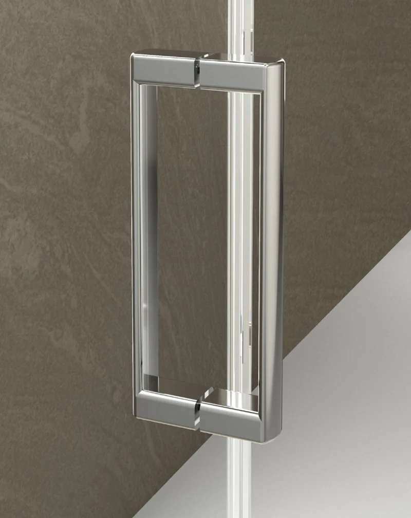 Zurita Mampara de Ducha Rectangular Frontal Corredera 1 puerta 2 fijos | Vidrio Templado 5mm Antical | Altura 190 cm | Perfil Cromo Brillo