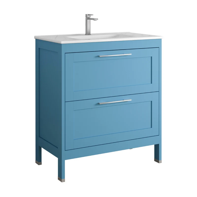 Toscana Mueble Baño A suelo con Lavabo Cerámico | 2 cajones con Cierre Amortiguado y Organizador | Island Mate
