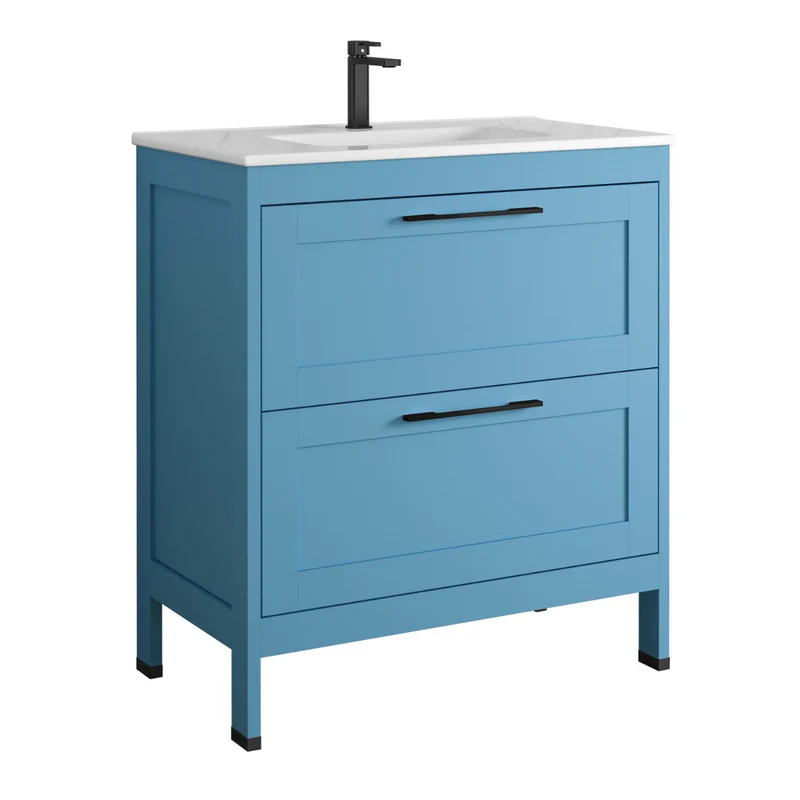Toscana Mueble Baño A suelo con Lavabo Cerámico | 2 cajones con Cierre Amortiguado y Organizador | Island Mate