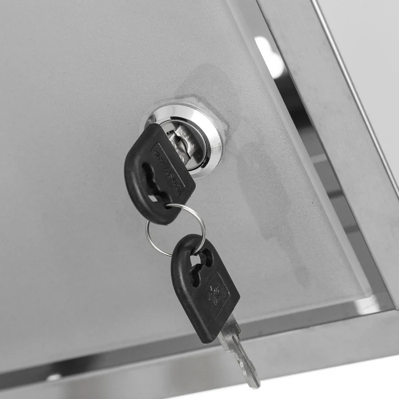 Botiquín de 3 estantes de acero inoxidable con cerradura de 30x12x45 cm