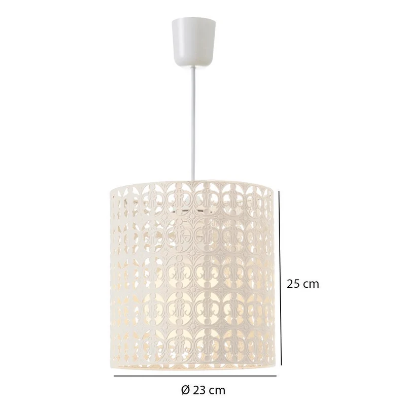 Lámpara de techo árabe calada de metal en color beige, mide 23x25 cm