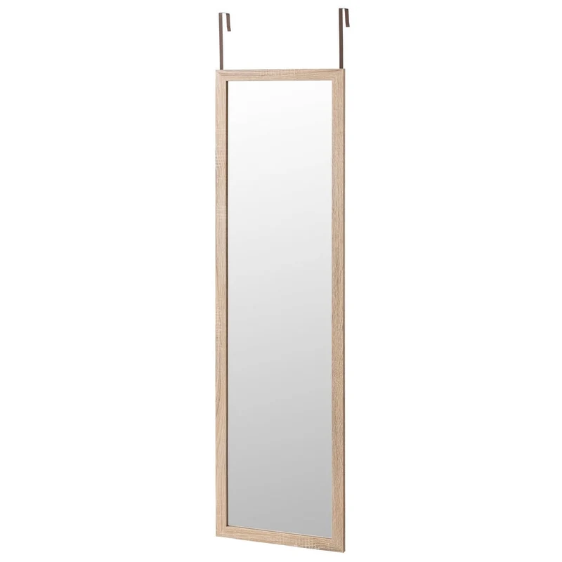 Espejo de cuerpo entero en madera color roble natural de 35x125 cm
