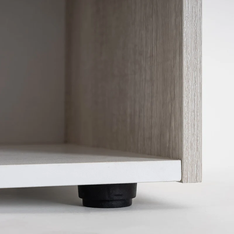 Estantería Cubo con 4 huecos de laminado blanco y roble claro de 62x60x30cm