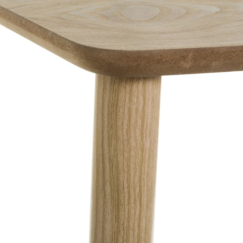 Mesa auxiliar pequeña de madera de pino estilo nórdico color beige