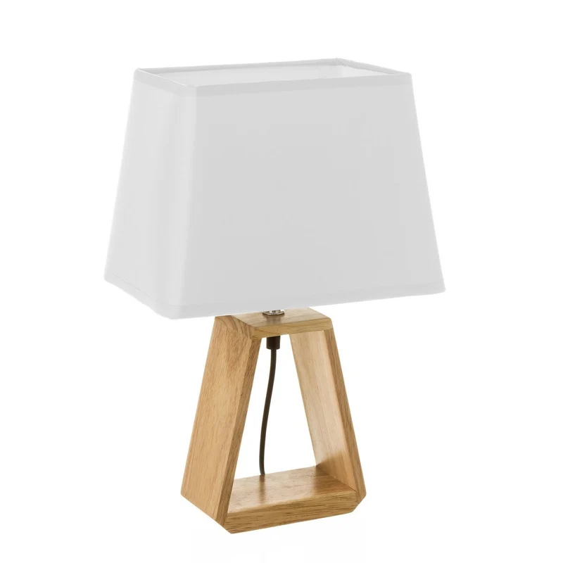 Lámpara de mesita de noche nórdica vitta en madera marrón de 41x12x26 cm