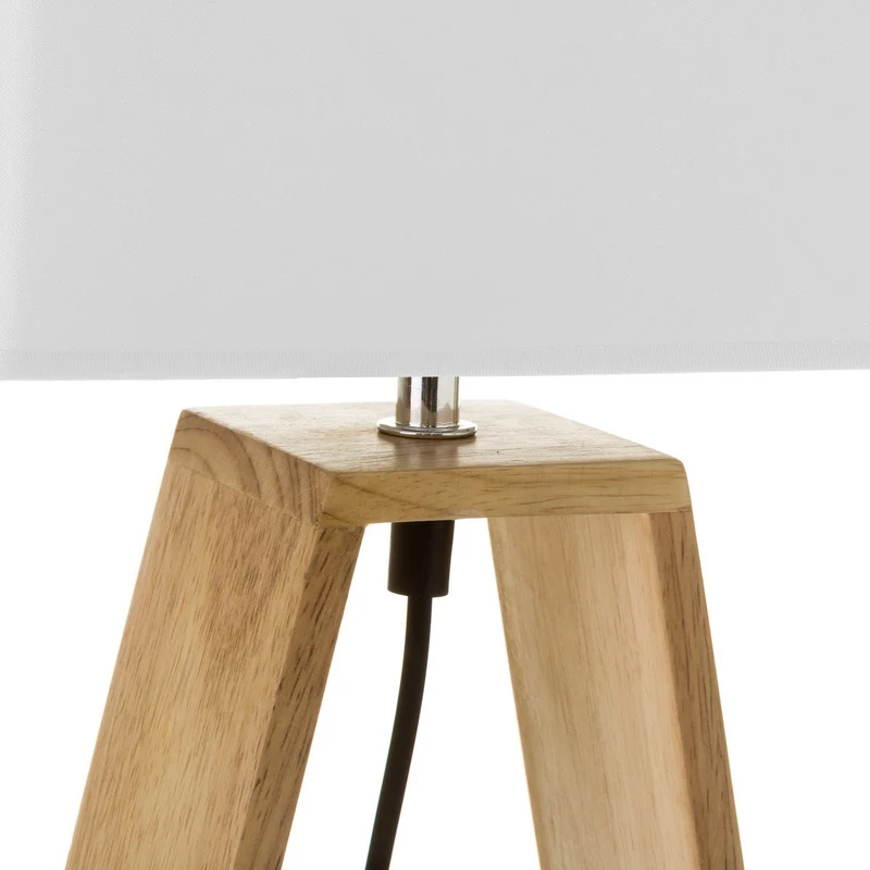 Lámpara de mesita de noche nórdica vitta en madera marrón de 41x12x26 cm