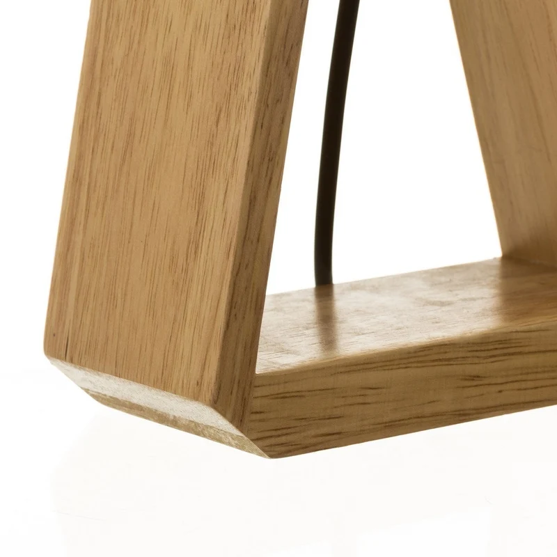 Lámpara de mesita de noche nórdica vitta en madera marrón de 41x12x26 cm