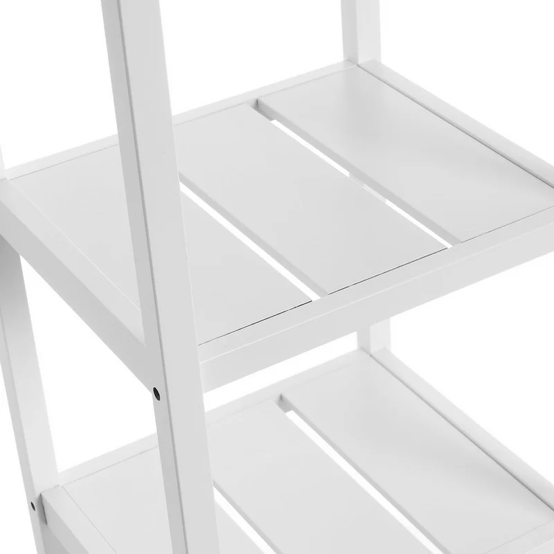 Estantería de pie de madera laminada blanca con 5 baldas de 37x33x140 cm