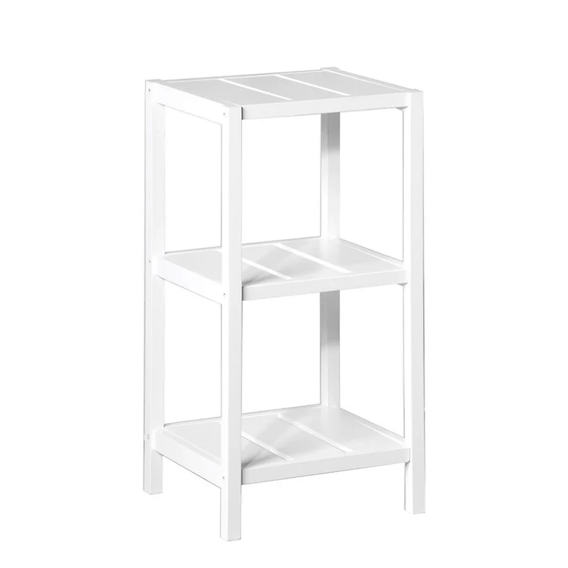 Estantería de pie de madera laminada blanca con 3 baldas de 37x33x78 cm