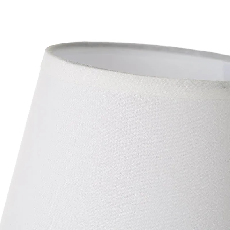 Lámpara de mesa rústica de cerámica blanca con textura rugosa de ø 17x27 cm