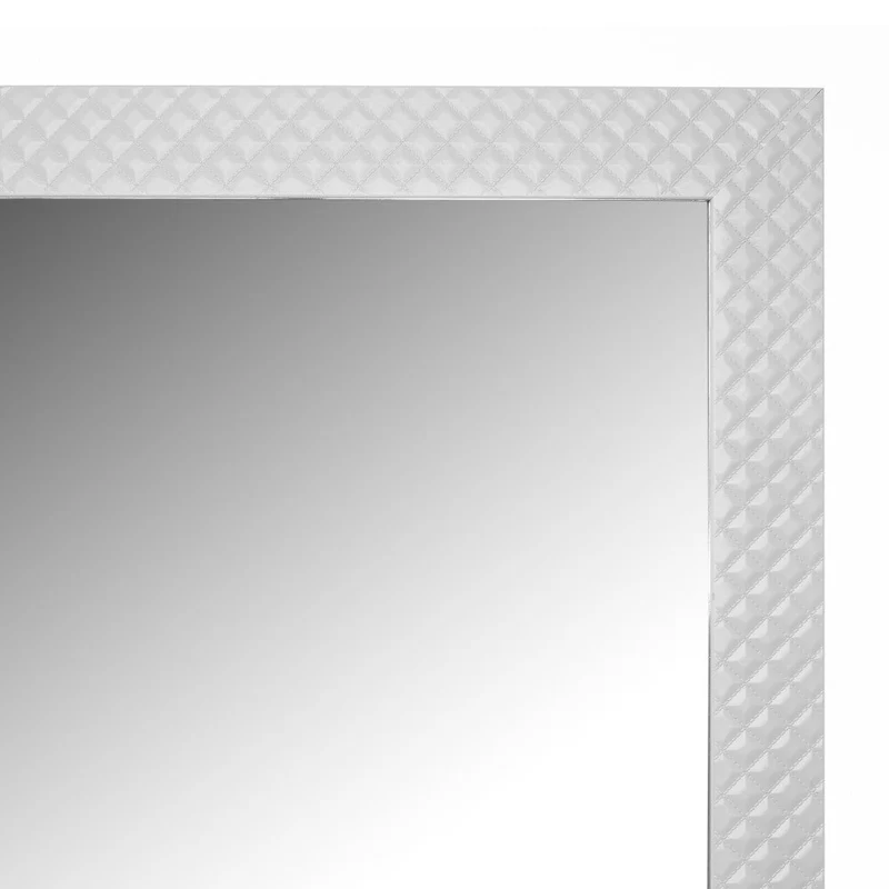 Espejo de pie de cuerpo entero con marco de plástico blanco de 37x157 cm