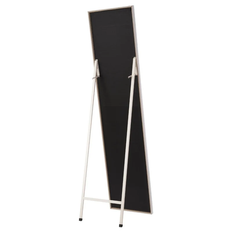 Espejo de pie de cuerpo entero con marco de plástico blanco de 37x157 cm