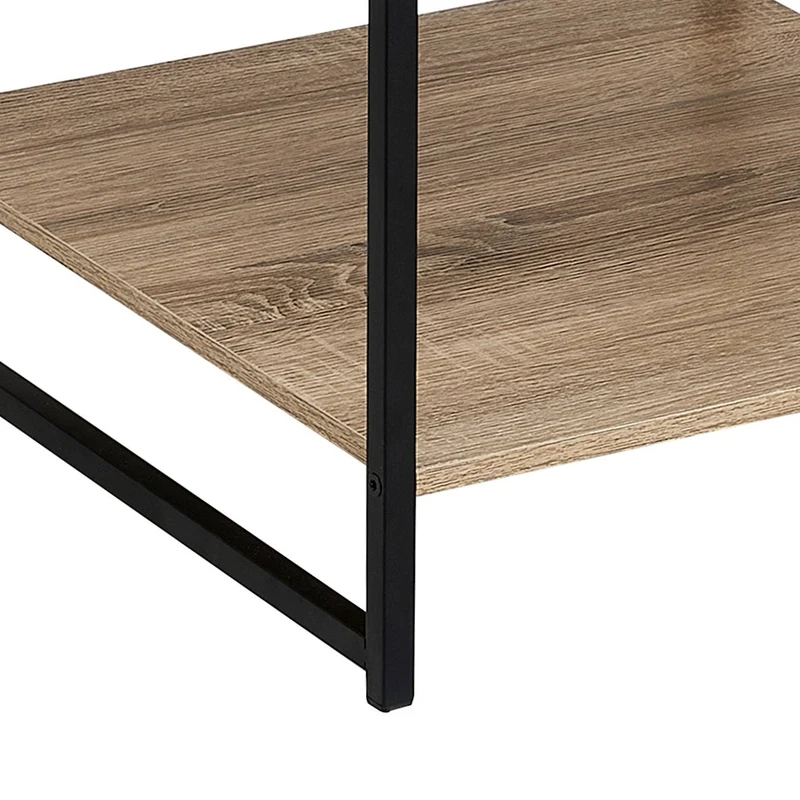 Mesa auxiliar Urban metal negro y tablero natural de 50x50x50 cm