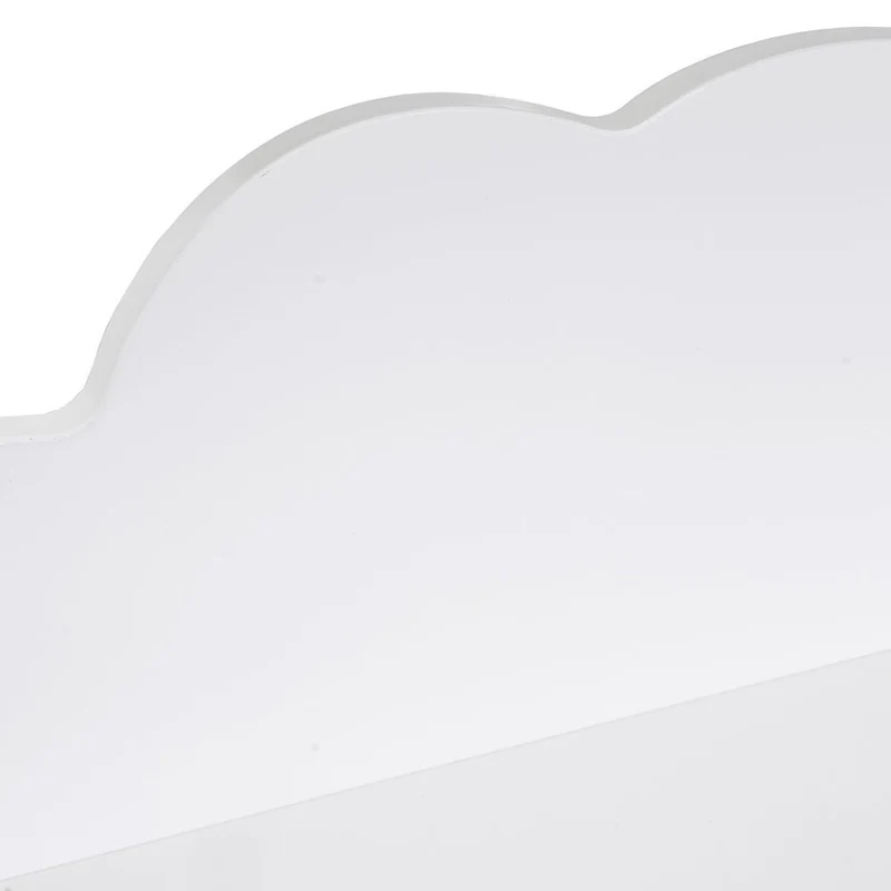 Perchero de pared infantil diseño nube con estante blanco de 22x48x12 cm