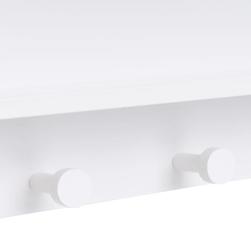Perchero de pared infantil diseño nube con estante blanco de 22x48x12 cm