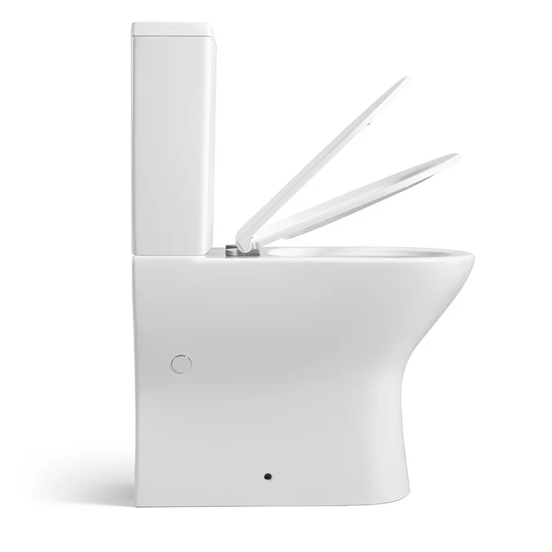 Confort Wc Inodoro Completo Redondo Ideal para Movilidad Reducida | Blanco Brillo | Salida Dual y Asiento Amortiguado