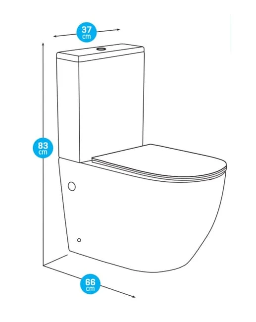 Panza Wc Inodoro Completo Compacto Adosado a Pared | Rimless y Antibacterias | Salida Dual y Asiento Caída Amortiguada