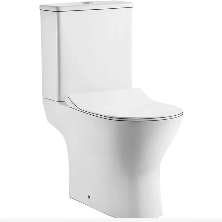 Argos Wc Inodoro Completo Redondo | Blanco Brillo | Inodoro Tanque Bajo Rimless con Cisterna y Asiento Caída Amortiguada