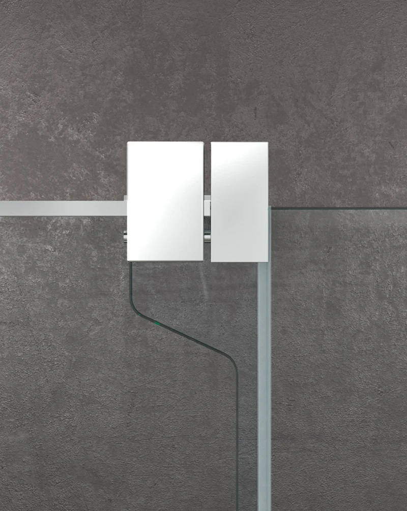 Roma Mampara de Ducha Rectangular Frontal Corredera | 1 Puerta y Lateral Fijo | Vidrio Antical 8mm Altura 195cm | Cromo Brillo