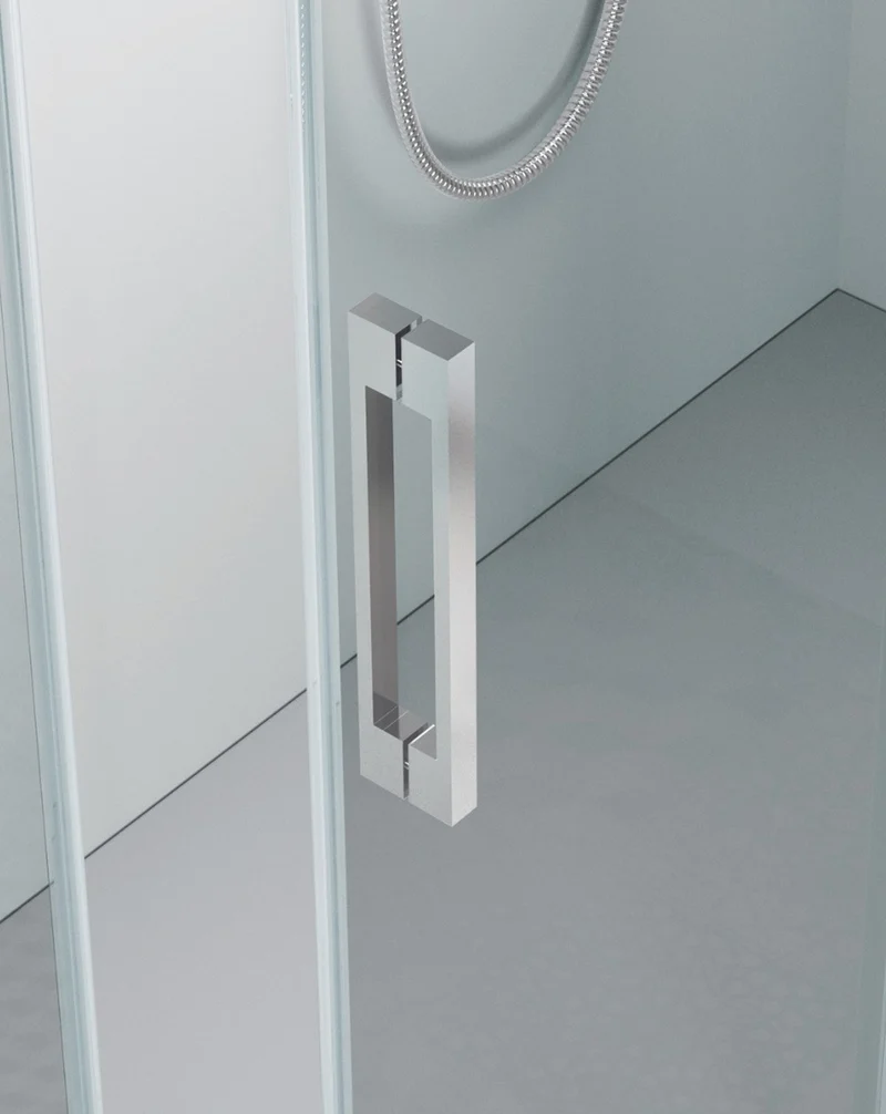 Roma Mampara de Ducha Frontal 1 Puerta 1 Fijo Corredera | Vidrio Templado de 8mm Antical Altura 195cm | Reversible | Cromo Brillo