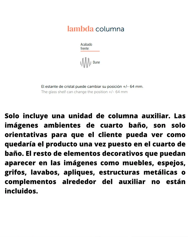 Lambda Columna de Baño Suspendida 1 Puerta con Textura | Armario Alto Baño Colgante 140x34,9x33,9cm | Negro Azabache