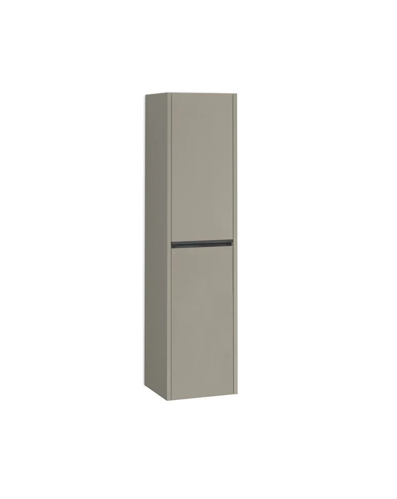 Poker Columna de Baño Suspendida 1 Puerta | Armario Alto Baño Colgante COLOR 140cm de Alto x 34,9cm de Ancho x 32cm de Fondo | Moka