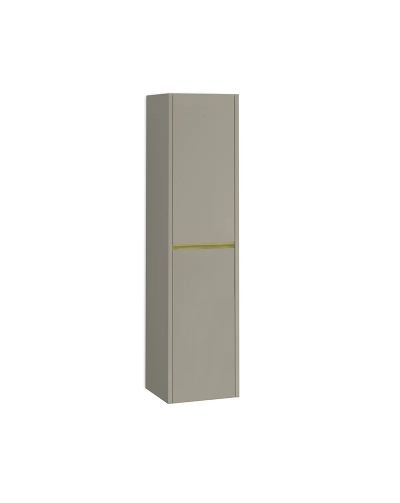 Poker Columna de Baño Suspendida 1 Puerta | Armario Alto Baño Colgante COLOR 140cm de Alto x 34,9cm de Ancho x 32cm de Fondo | Moka