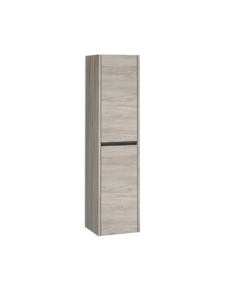 Poker Columna de Baño Suspendida 1 Puerta | Armario Alto Baño Colgante COLOR 140cm de Alto x 34,9cm de Ancho x 32cm de Fondo | Pino gris