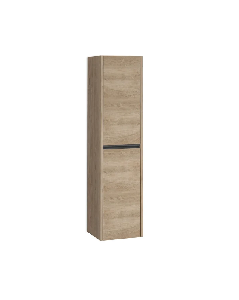 Poker Columna de Baño Suspendida 1 Puerta | Armario Alto Baño Colgante COLOR 140cm de Alto x 34,9cm de Ancho x 32cm de Fondo | Roble natural