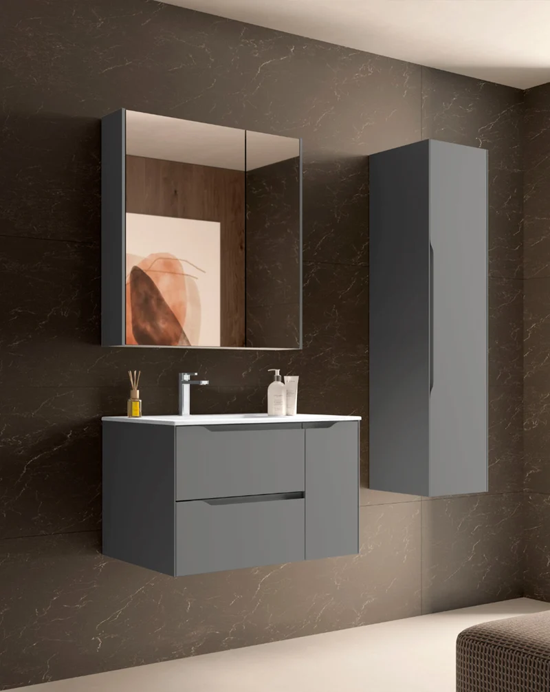 Cenit Columna de Baño Suspendida 1 Puerta| Armario Alto Baño Colgante 140x34,9x32,2cm | Mist