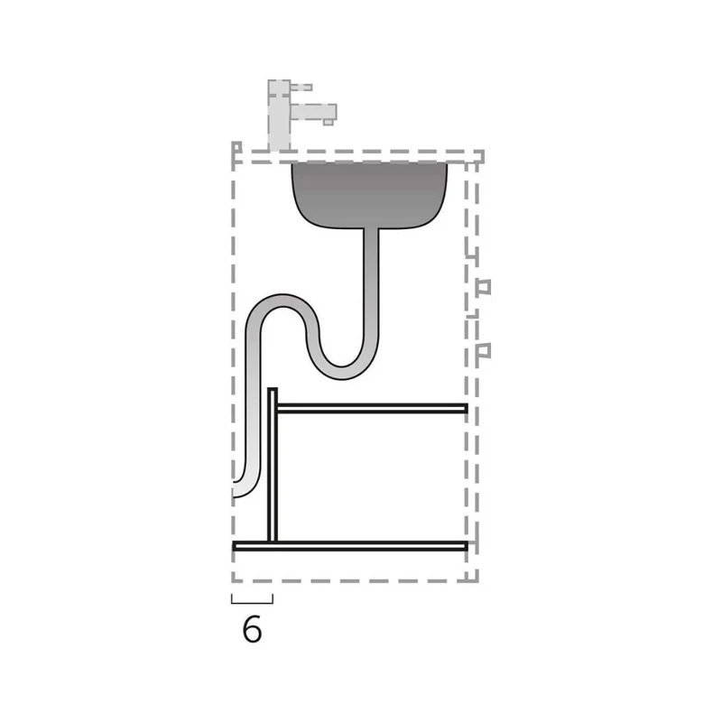 Hole Mueble de Baño Suspendido con Lavabo Cerámico | 2 cajones | 2 Huecos Laterales de Almacenamiento| Guías Hettich | Pino Gris