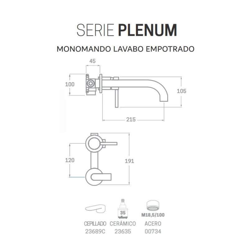 Plenum Grifo de Baño Monomando Empotrado de Fácil Instalación con Mezclador | Color Acero-Oro-Negro | Oro