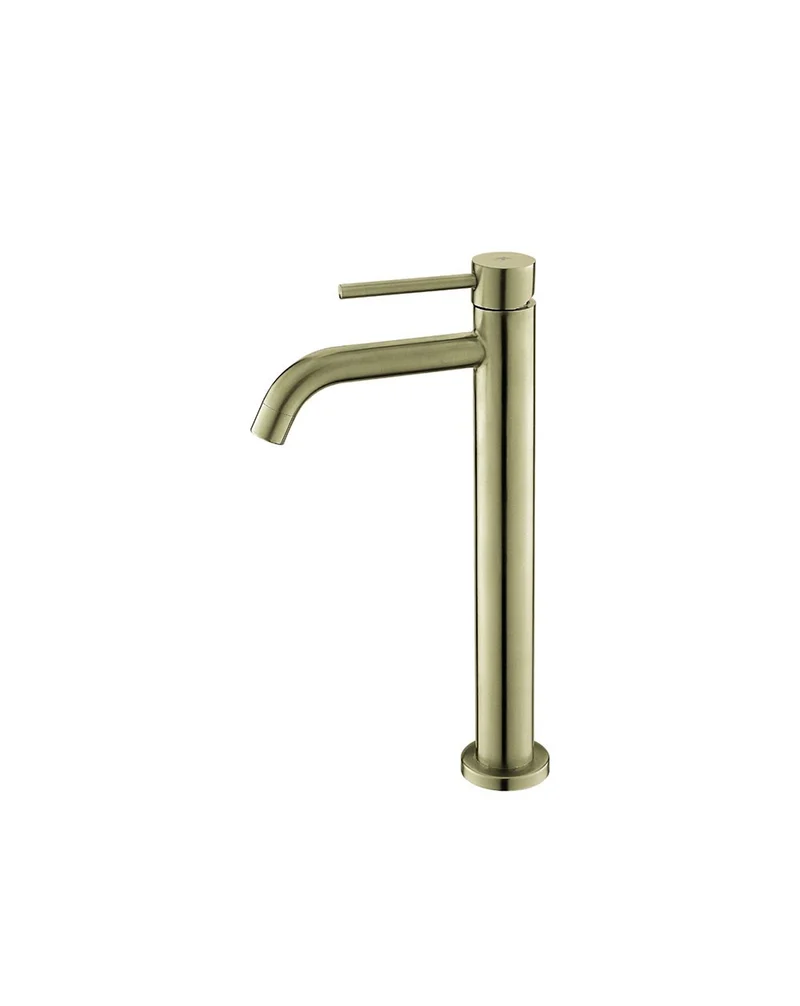 Plenum Grifo Alto de Baño Oro Monomando de Fácil Instalación con Mezclador | Color Acero-Oro-Negro Mate | Oro