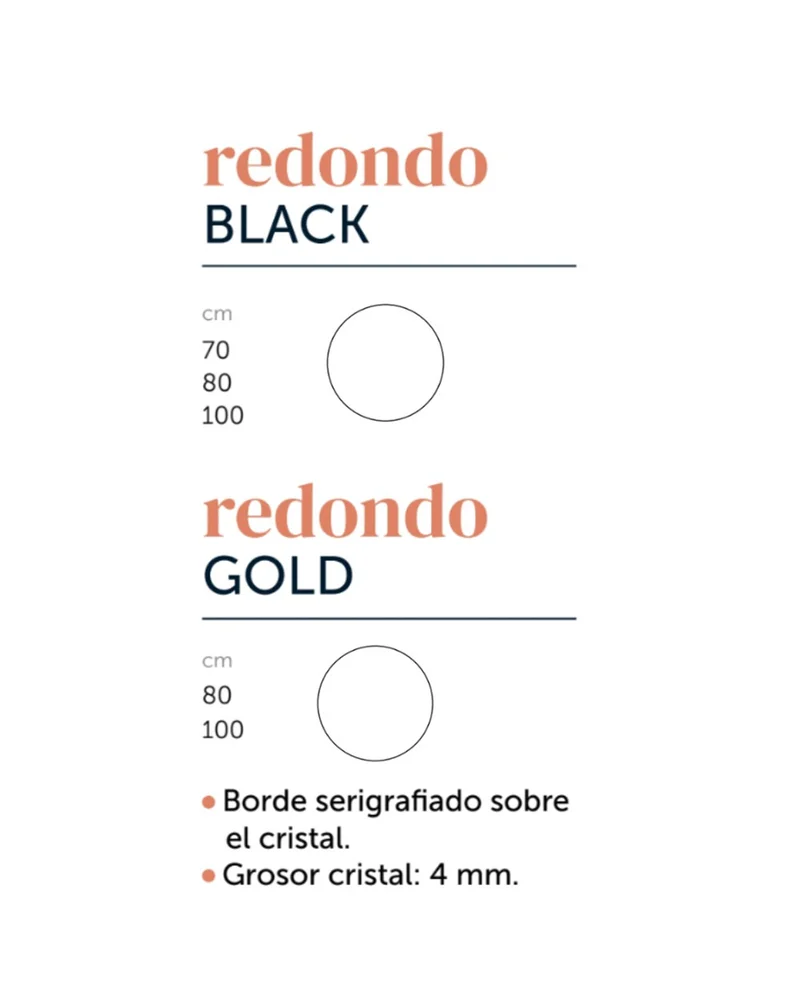 Espejo de Pared Redondo | Espejo Decorativo Redondo para Baño | Negro