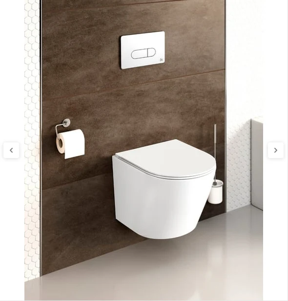 Mercurio Inodoro Suspendido Empotrado Rimless | Blanco Mate | Vater Colgante de Cerámica Montaje a Pared