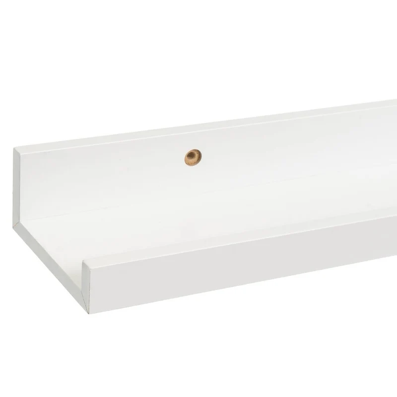 2 estantes flotantes de pared de madera blanca para cuadros de 60x9,5x5 cm