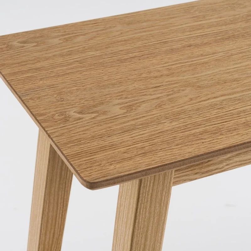 Consola recibidor laminada color roble claro con 2 baldas de 100x30x72 cm