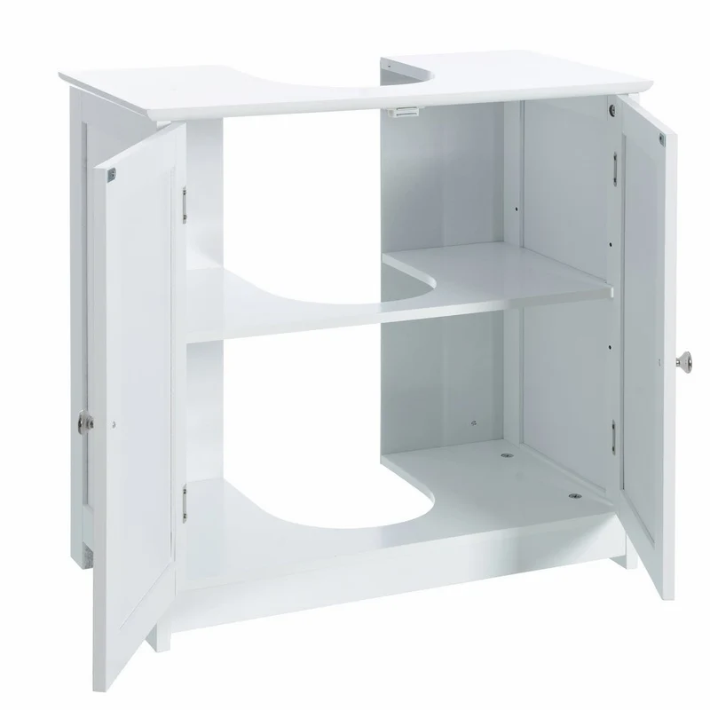 Mueble bajo lavabo de pie en madera color blanco de 60x30x60cm