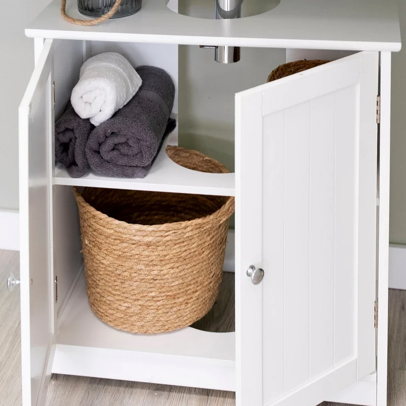 Mueble bajo lavabo de pie en madera color blanco de 60x30x60cm