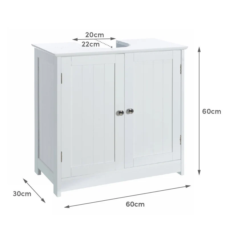 Mueble bajo lavabo de pie en madera color blanco de 60x30x60cm