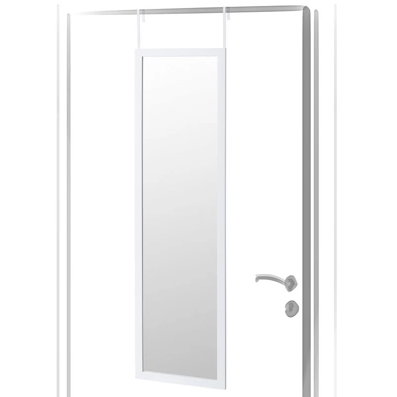 Espejo de cuerpo entero en plástico resistente color blanco de 35x125 cm